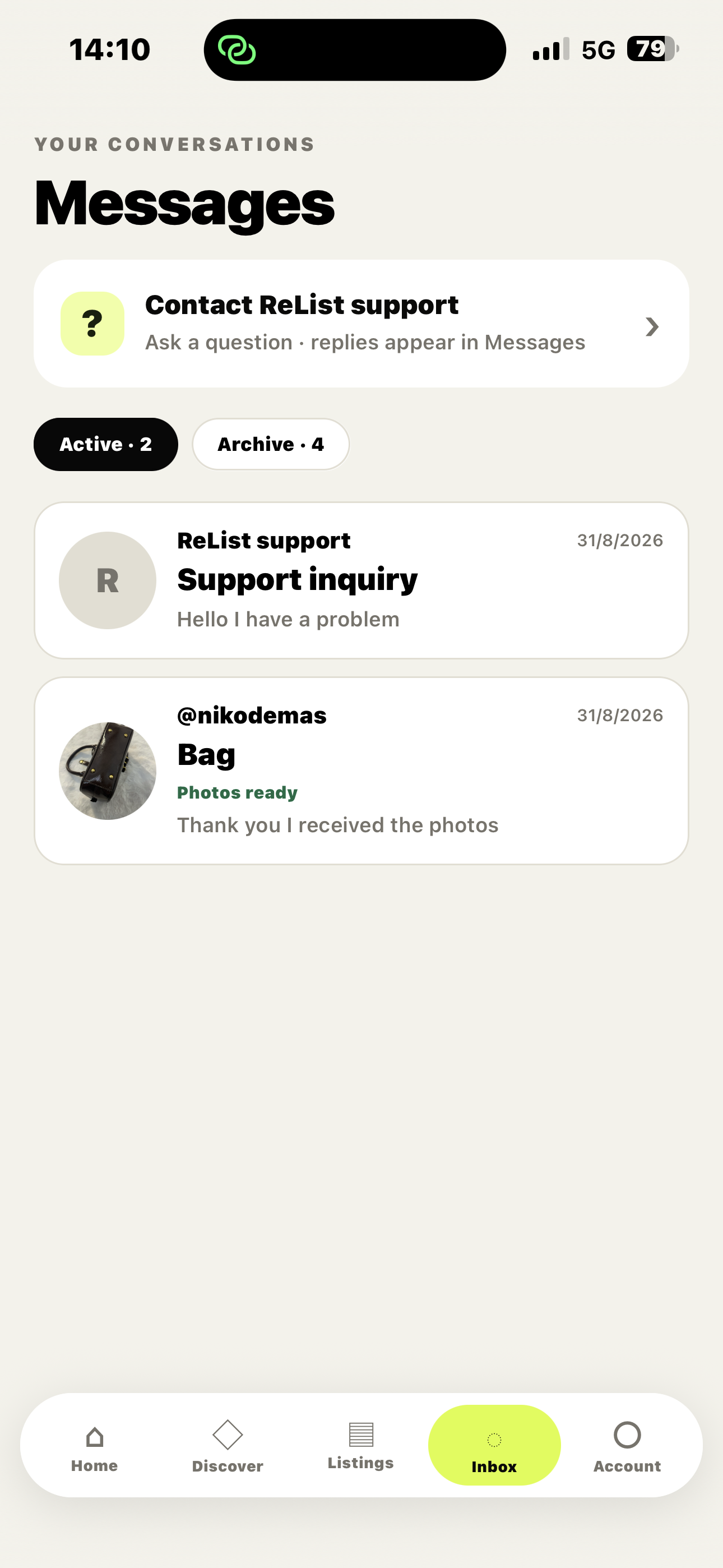 ReList order messages
